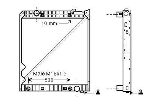 Radiator to suit Mercedes Actros MP1/2/3